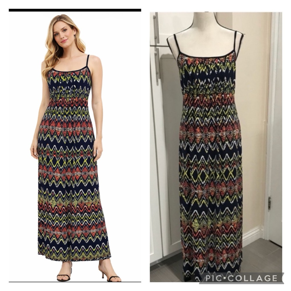 Multicolor Patterned Maxi Dress